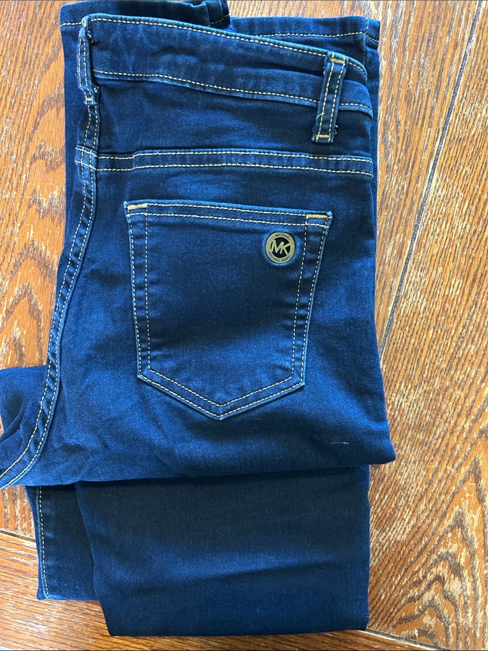 Michael Kors Navy Slim Men’s Jeans with Gold MK Accent